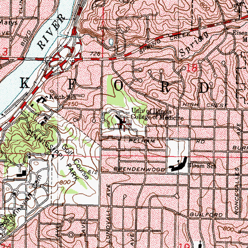 Topographic Map of Rockford Sanitarium (historical), IL