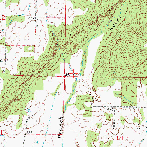 Topographic Map of Avery Hollow, IL