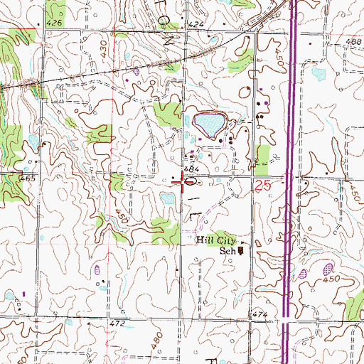 Topographic Map of Benton Oil Field, IL