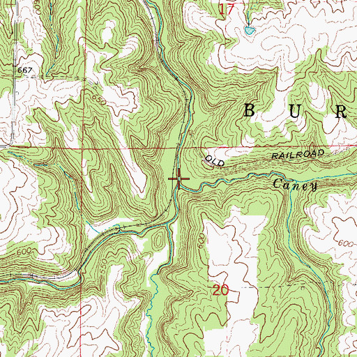 Topographic Map of Caney Creek, IL