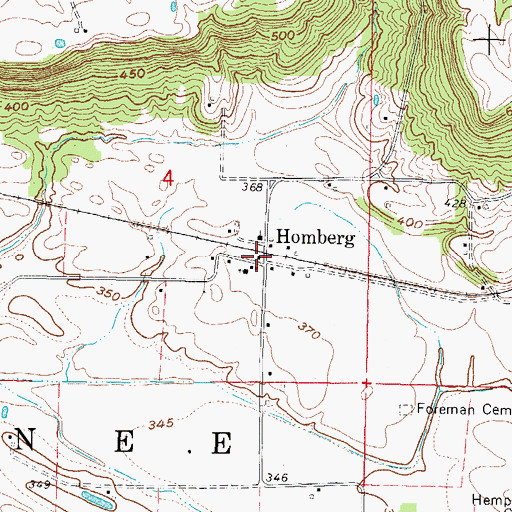 Topographic Map of Homberg, IL