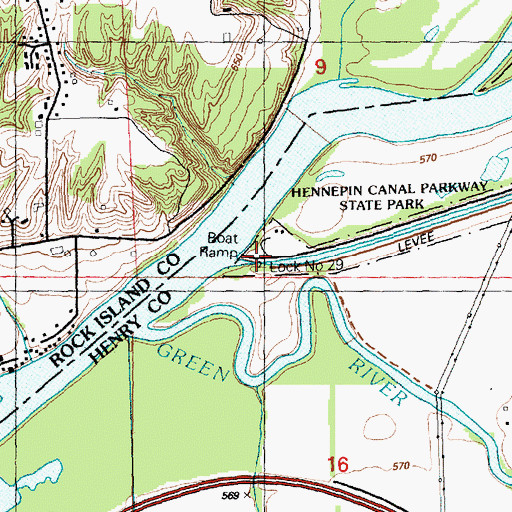 Topographic Map of Lock Number 29, IL