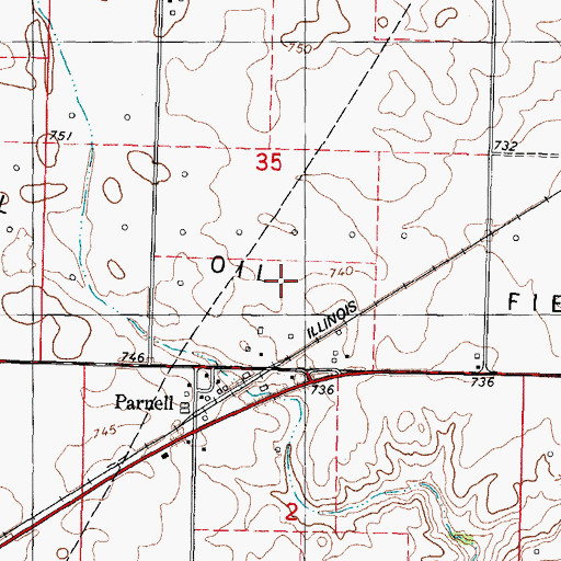 Topographic Map of Parnell Oil Field, IL