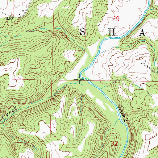 Topographic Map of Quarrel Creek, IL