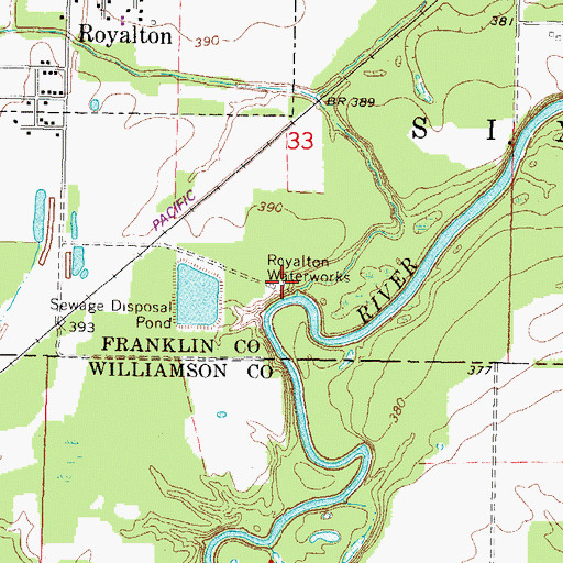 Topographic Map of Royalton Waterworks, IL