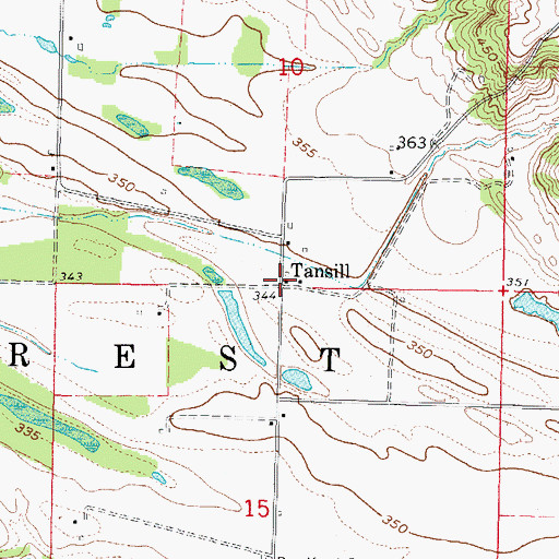 Topographic Map of Tansill, IL