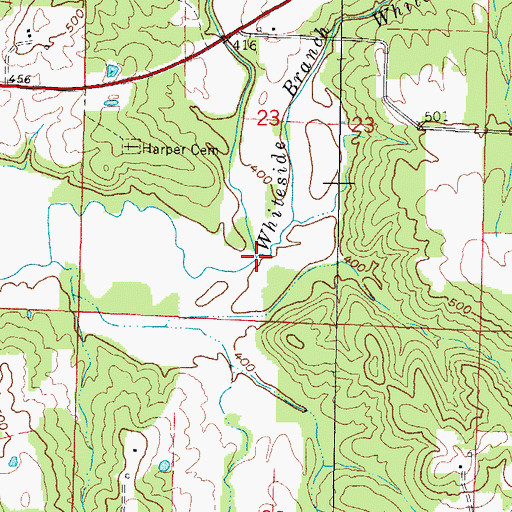 Topographic Map of Whiteside Branch, IL