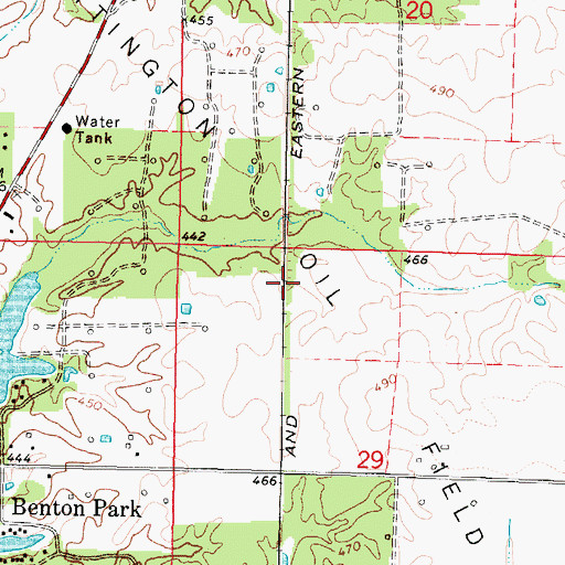Topographic Map of Whittington Oil Field, IL