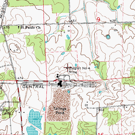 Topographic Map of Ziegler Number 4 Mine, IL