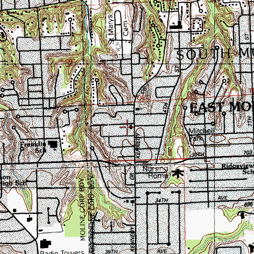 Topographic Map of Grace Bible Missionary Church, IL
