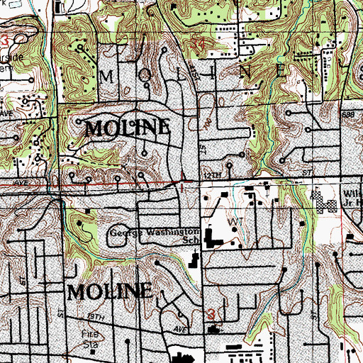 Topographic Map of Community Christian Church, IL