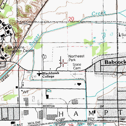Topographic Map of Northeast Park, IL