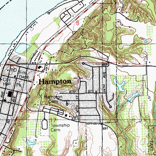 Topographic Map of Mouson Park, IL