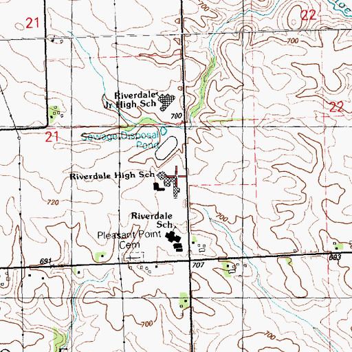 Topographic Map of Riverdale Senior High School, IL