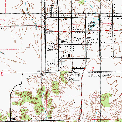 Topographic Map of Andover United Methodist Church, IL