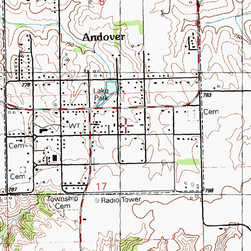 Topographic Map of Augusiana Lutheran Church, IL