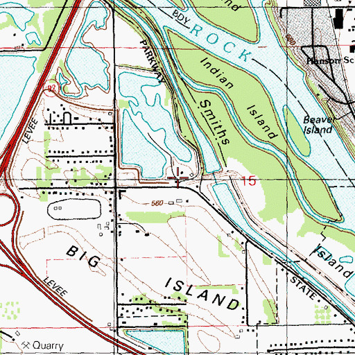Topographic Map of Rock Island Conservation Club, IL