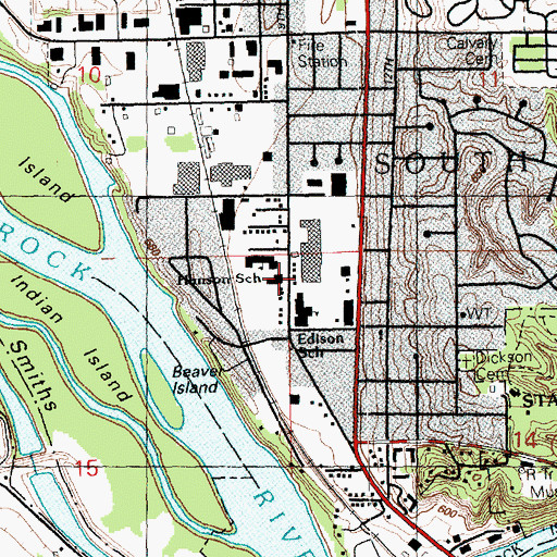 Topographic Map of Earl H Hanson Elementary School, IL