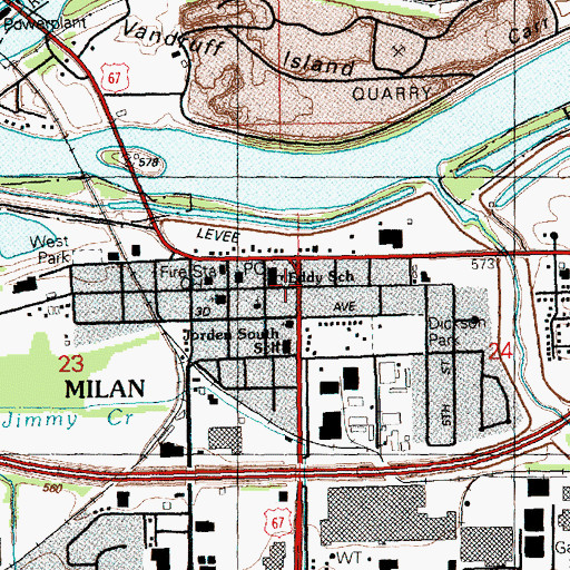 Topographic Map of W L Eddy School, IL