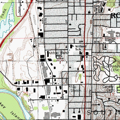 Topographic Map of Model Manor Park, IL