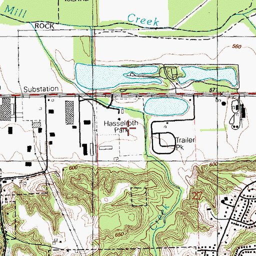 Topographic Map of Hasselroth Park, IL