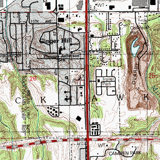 Topographic Map of First Presbyterian Park, IL