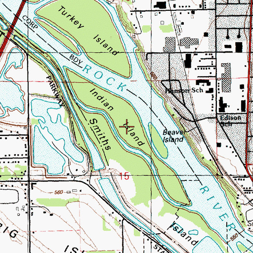 Topographic Map of Smiths Island, IL