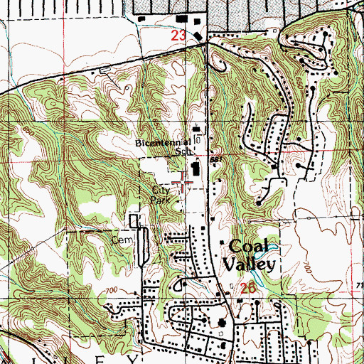 Topographic Map of Coal Valley City Park, IL