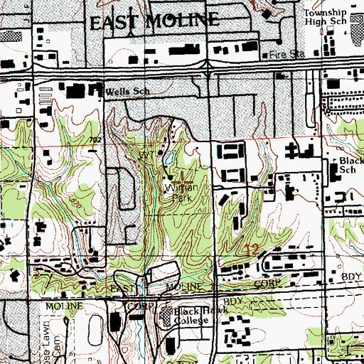 Topographic Map of Wiman Park, IL