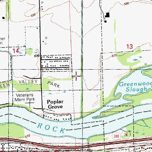 Topographic Map of Green Valley Park, IL