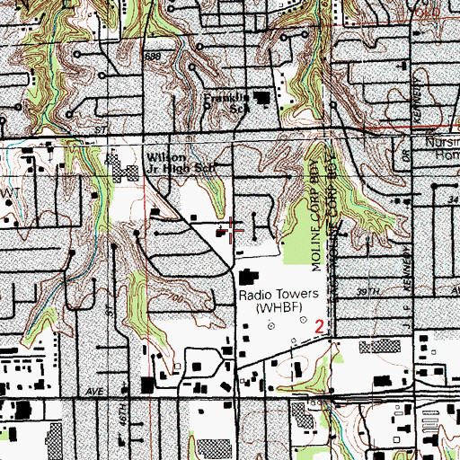 Topographic Map of Union Congregational Church, IL