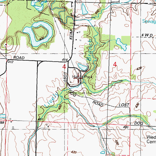 Topographic Map of Hanft Park, IL