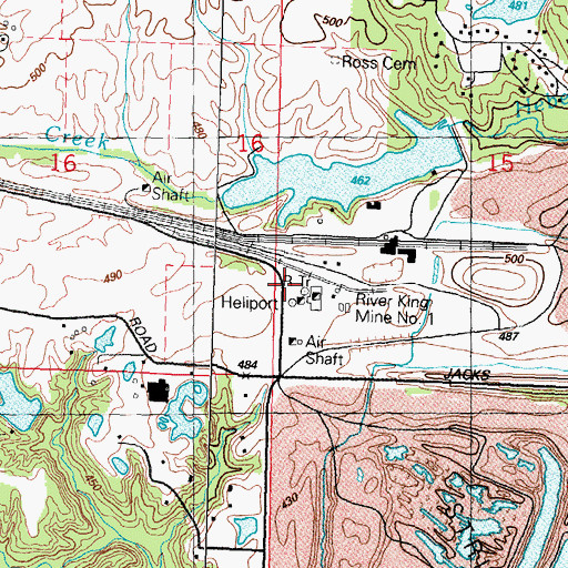 Topographic Map of River King Mine Number One, IL