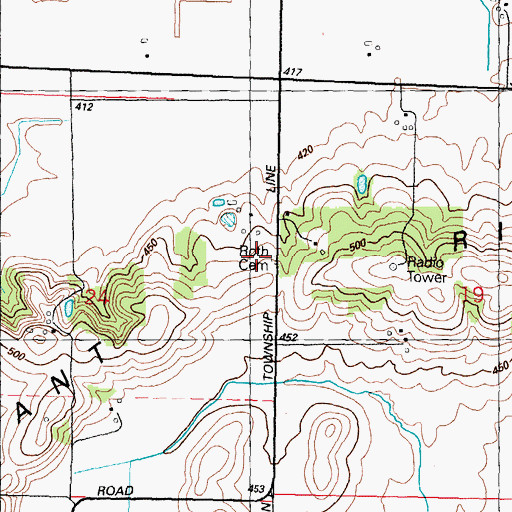 Topographic Map of Roth Cemetery, IL