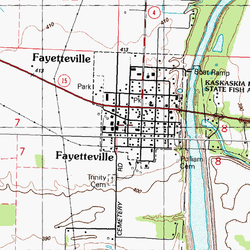 Topographic Map of Trinity Church, IL
