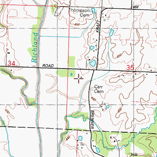 Topographic Map of Smithton Community Park, IL