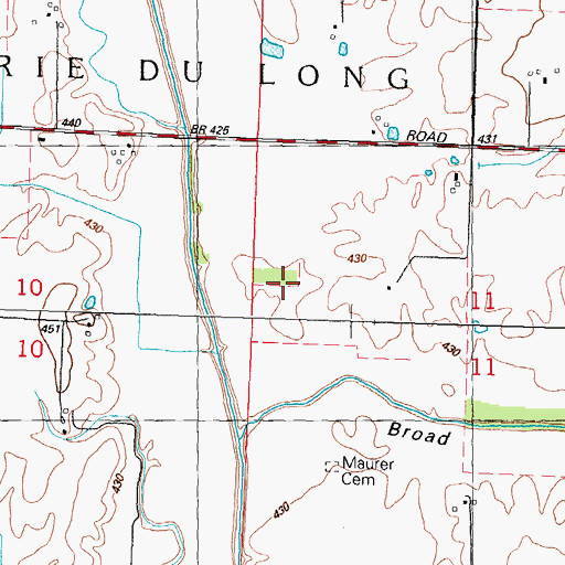 Topographic Map of Thompson Cemetery, IL