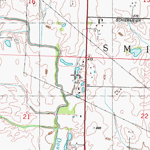 Topographic Map of Catholic War Veterans Post Number 370, IL