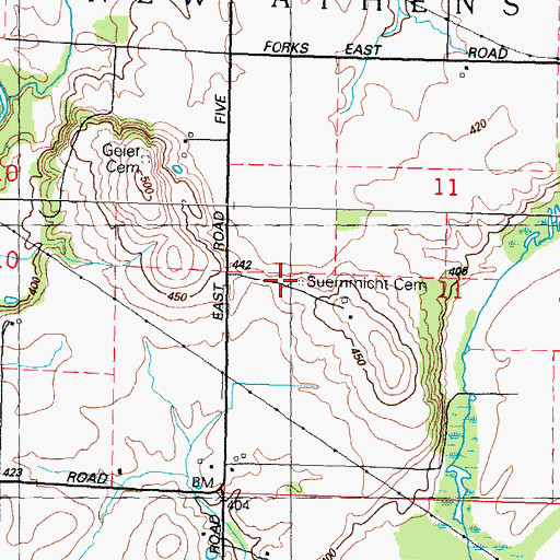Topographic Map of Suemmicht Cemetery, IL