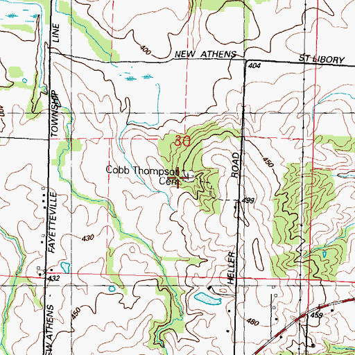 Topographic Map of Cobb Thompson Cemetery, IL