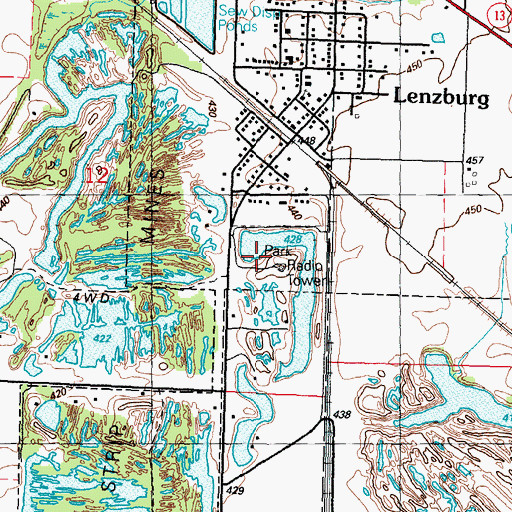 Topographic Map of Lentzburg Village Park, IL