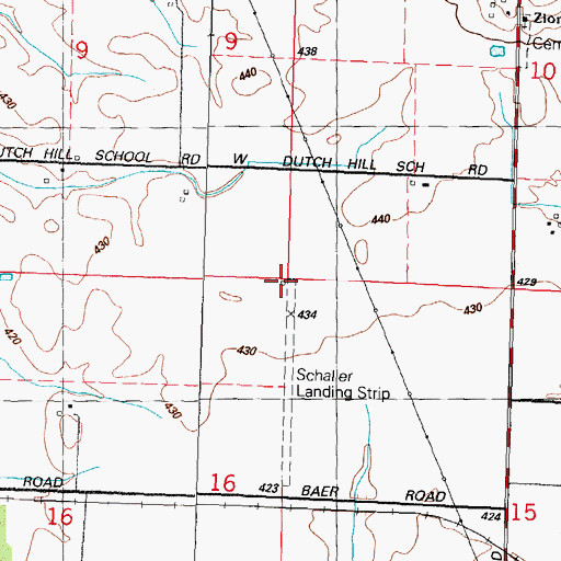Topographic Map of Schaller Airport, IL