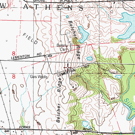 Topographic Map of Belcher Ridge, IL