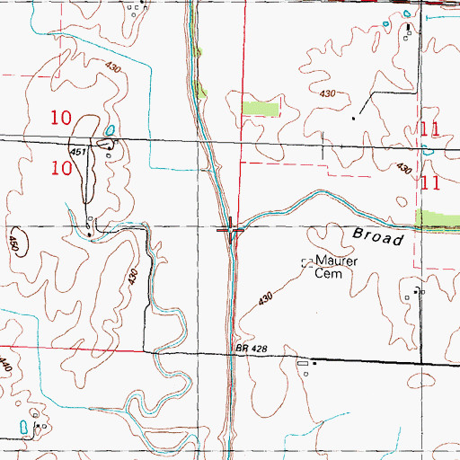 Topographic Map of Broad Hollow, IL