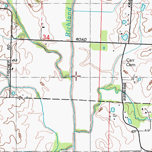 Topographic Map of Douglas Creek, IL