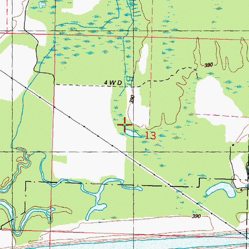 Topographic Map of Drum Hill Branch, IL