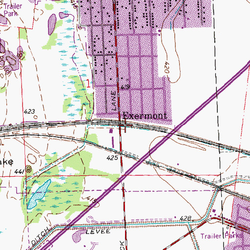 Topographic Map of Exermont, IL