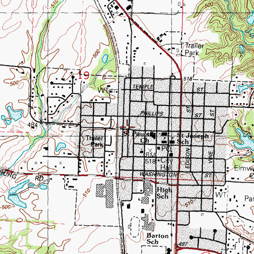 Topographic Map of Freeburg, IL