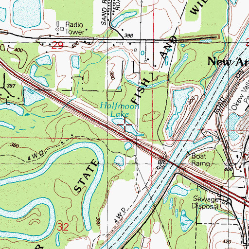 Topographic Map of Halfmoon Lake, IL