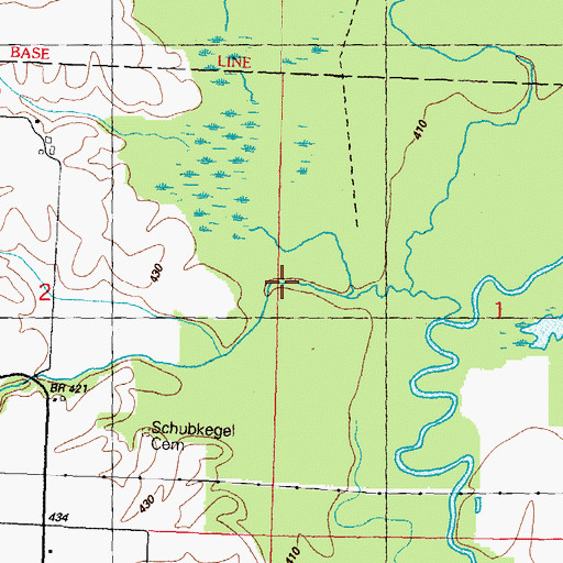 Topographic Map of Hazel Creek, IL
